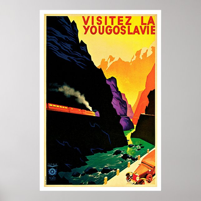 Visitez La Yougoslavie Vintage Travel Poster (Vorne)