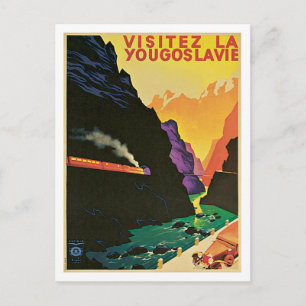Visitez La Yougoslavie Vintage Travel Poster Art Postkarte