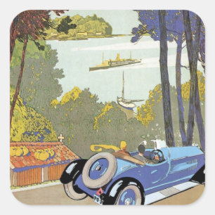 Visitez l'Espagne (Besuch Spanien) Quadratischer Aufkleber