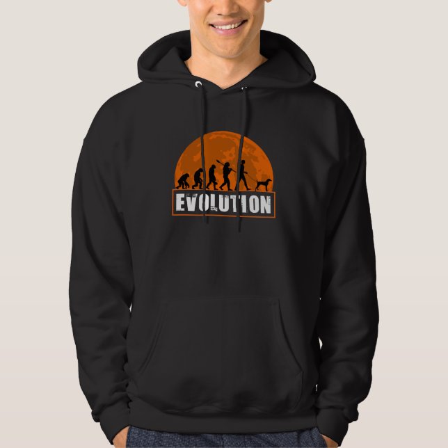 Visla Dog Dad Human Evolution Hoodie (Vorderseite)