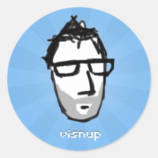 Visnu-Aufkleber (blau) Runder Aufkleber