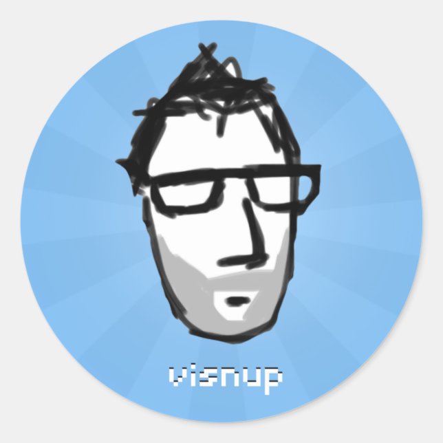 Visnu-Aufkleber (blau) Runder Aufkleber (Vorderseite)