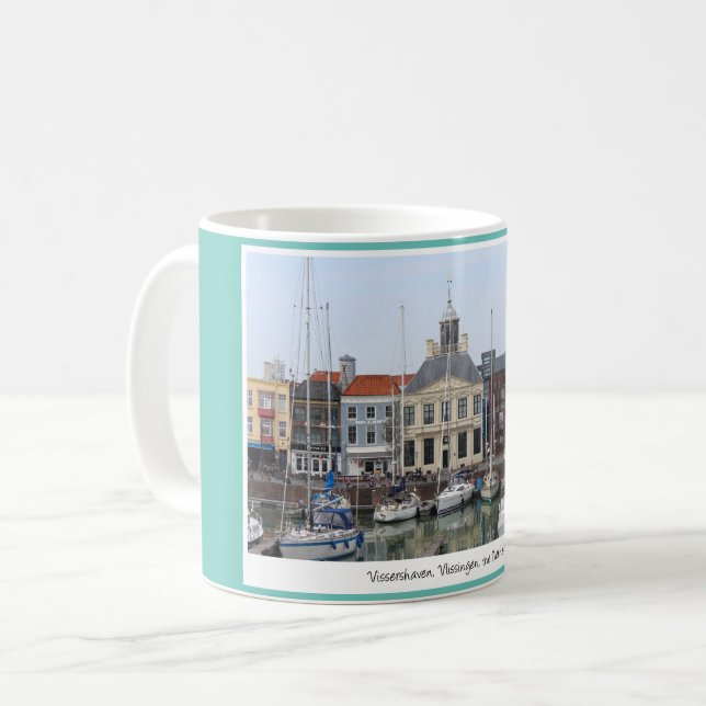 Vissershaven View, Vlissingen, Niederlande Kaffeetasse (Vorderseite Links)