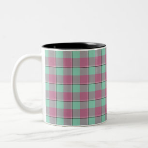 Vista Blau und Türkisch Rosa kariert Zweifarbige Tasse