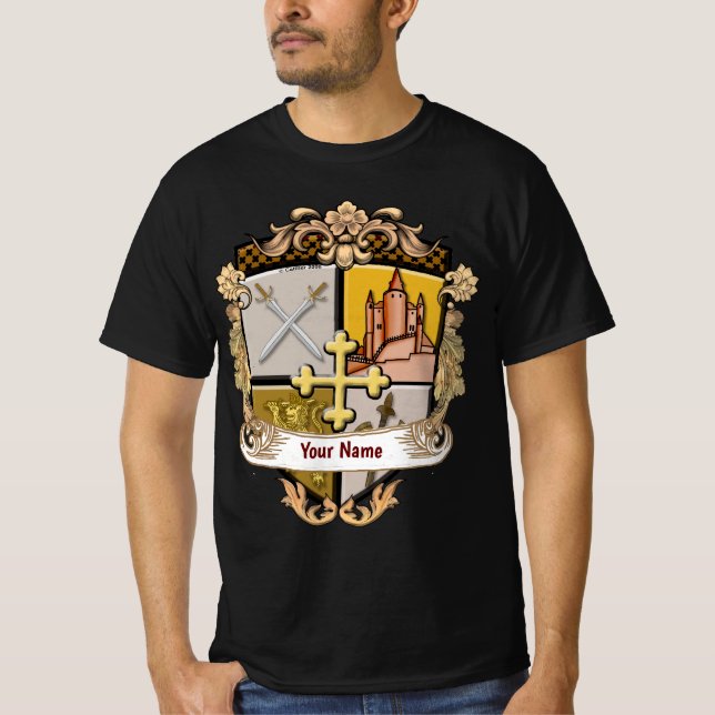 Vista Cross Shield Surname T-Shirt (Vorderseite)