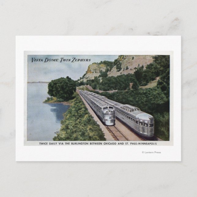 Vista Dome Twin Zephers Railway Postkarte (Vorderseite)