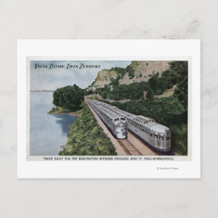 Vista Dome Twin Zephers Railway Postkarte