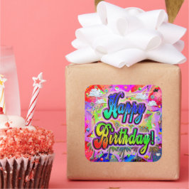 Vista Express Happy Birthday Sticker