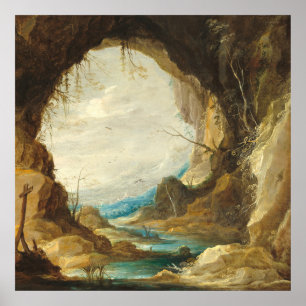 Vista from a Grotto - David Teniers Kunst Poster