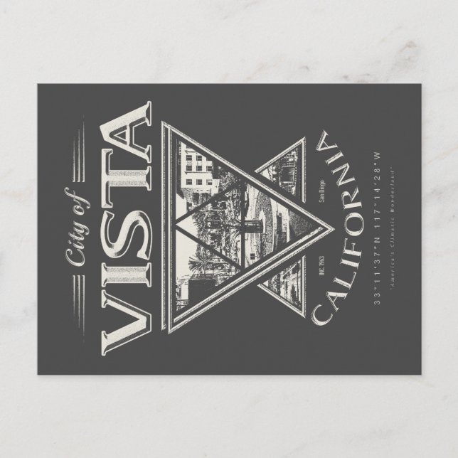 VISTA - SAN DIEGO KALIFORNIA POSTKARTE (Vorderseite)