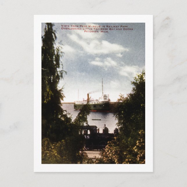 Vista von Pere Marquette Railpark, Petoskey MI Postkarte (Vorderseite)