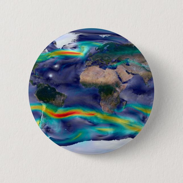 Visualisierung der globalen Winde. Button (Vorderseite)