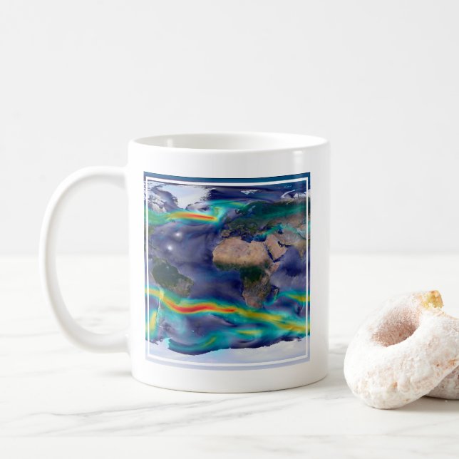 Visualisierung der globalen Winde. Kaffeetasse (Mit Donut)