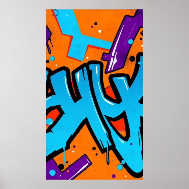 visuell auffallend dynamischer Graffiti Poster (Vorne)