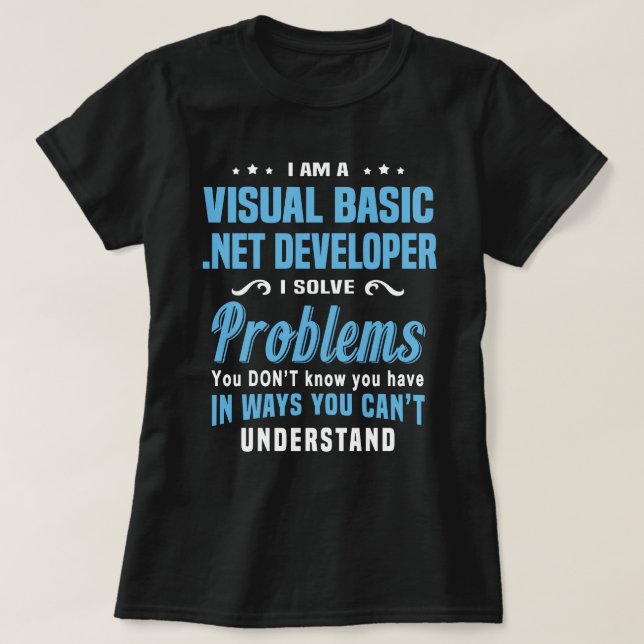 Visuell Basic .NET Developer T-Shirt (Design vorne)