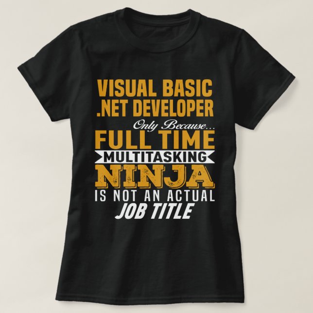 Visuell Basic .NET Developer T-Shirt (Design vorne)