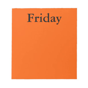 Visuell Calendar Tools Day of the Week Friday Note Notizblock