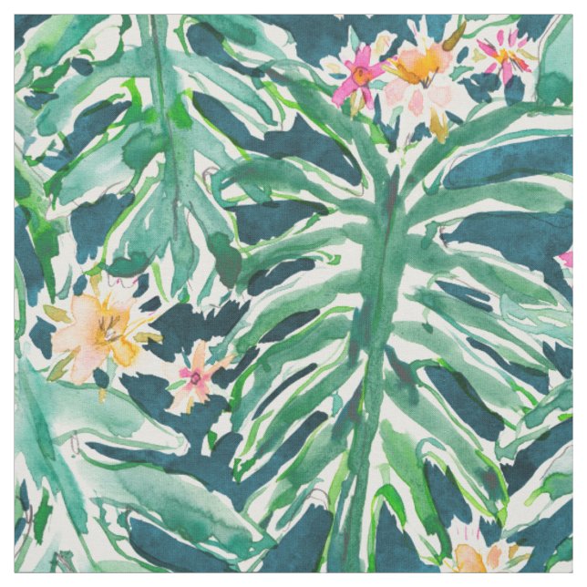 VISUELLE FERIEN Monstera tropisches Blatt Stoff (Muster)