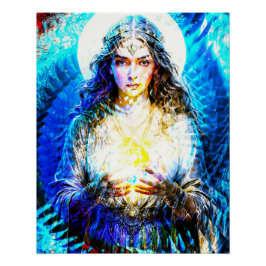 Visuelle Fraktale Vision einer Wahrsagerin Poster