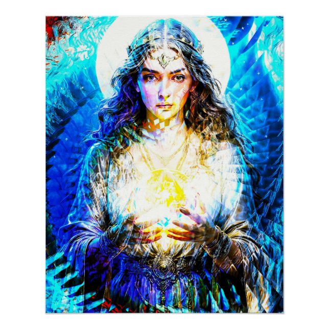Visuelle Fraktale Vision einer Wahrsagerin Poster (Vorderseite)