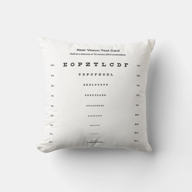 Visuelle Prüfung der Nahsichtprüfkarte Kissen (Vorderseite)