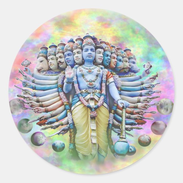 Viswarupa - die Universelle Form Runder Aufkleber (Vorderseite)