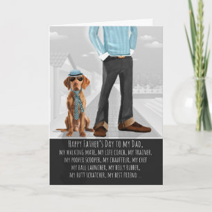 Viszla-Hund und Papa zum Vatertag vom Haustier Feiertagskarte