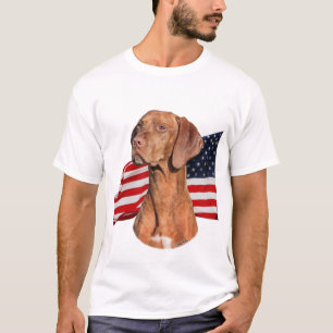 Viszla Kopf mit Flaggen-Shirt T-Shirt