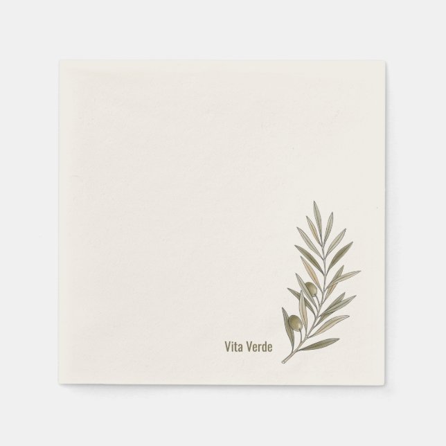 Vita Verde Kollektion Weiß Serviette (Vorderseite)