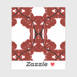 Vitae Abstract Red and Black on White Fluid Art Aufkleber