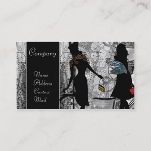 Vitage Damen der Mode in der grauen Karte