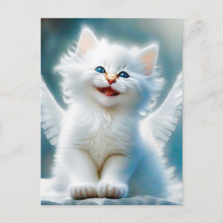 Vitage Kitten Angel Postkarte