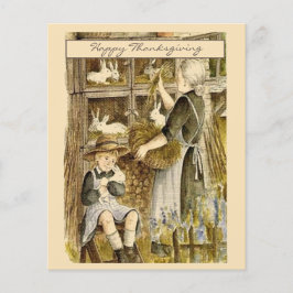 Vitage Retro Erntedank Girl Gruß Holiday