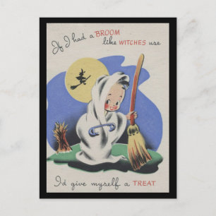 Vitage Spooky Halloween 5 Postkarte