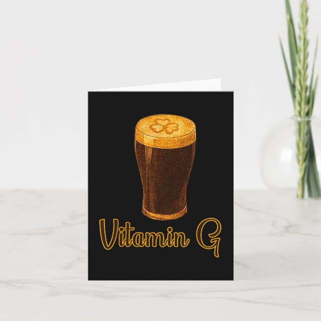 Vitamin Beer Lucky Shamrock Funny Patrick’s Day Me Karte (Vorderseite)