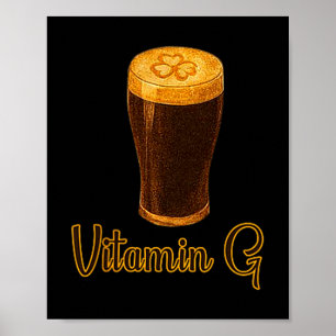 Vitamin Bier Lucky Shamrock Lustiges Patrick’s Day Poster