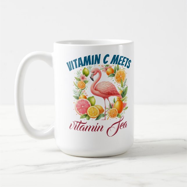 Vitamin C Meets Vitamin Sea-Tropical Flamingo Citr Kaffeetasse (Links)
