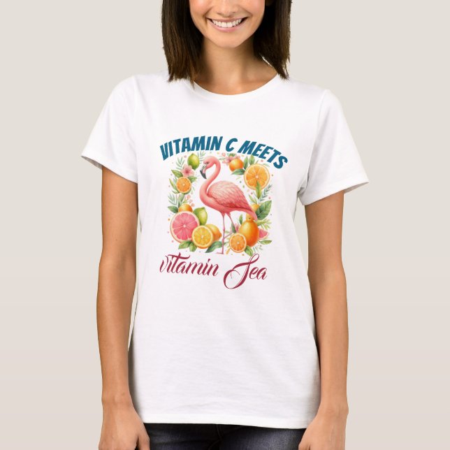 Vitamin C Meets Vitamin Sea Women's Tropical Flami T-Shirt (Vorderseite)