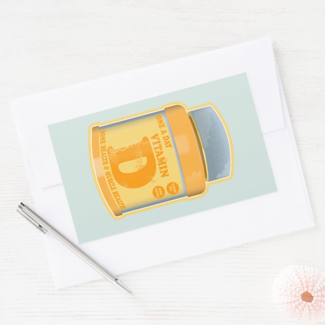 Vitamin D Kapseln Gesundheit und Wohlbefinden Rechteckiger Aufkleber (Umschlag)