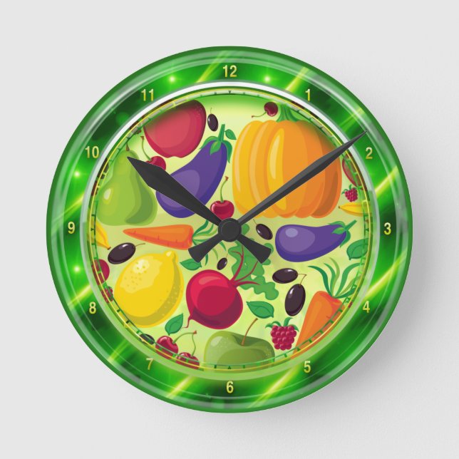 Vitamin-Glasplatten-Wanduhr Runde Wanduhr (Vorderseite)