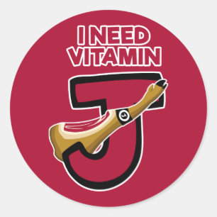 Vitamin J Runder Aufkleber