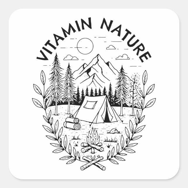 Vitamin Nature Quadratischer Aufkleber (Vorderseite)
