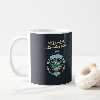 Vitamin Sea Nautilus Ankerwelle Zitat Strand Ozean Kaffeetasse