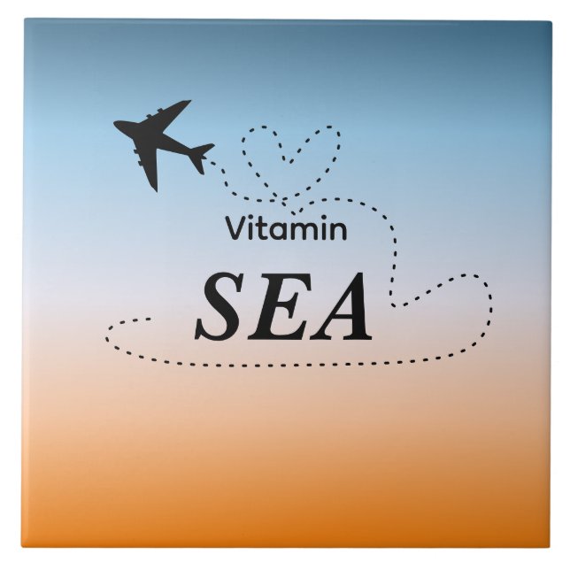 Vitamin Sea Orange Sommerfarbe Flugzeug Fliese (Vorderseite)