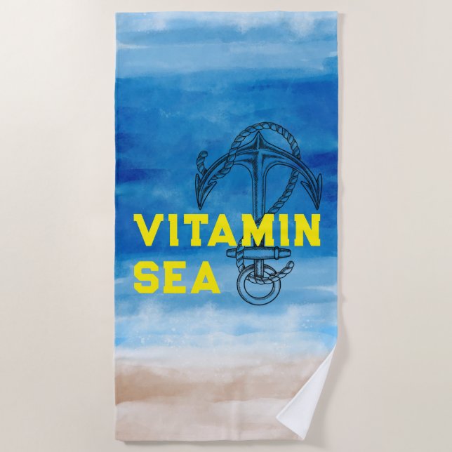 "Vitamin Sea - Perfect for Summer 2025" Strandtuch (Vorderseite)