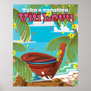 Viti Levu Urlaub Reiseposter. Poster