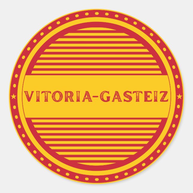 Vitoria-Gasteiz City Pride Emblem Spanish Identity Runder Aufkleber (Vorderseite)