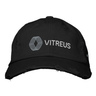 VITREUS gestörtes Chino Twill Cap   SCHWARZ Bestickte Baseballkappe