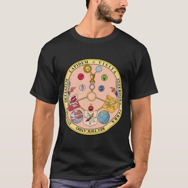 Vitriol Rosicrucian Secret Symbols Alchemy T-Shirt (Vorderseite)