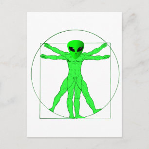 Vitruvian Alien Postkarte